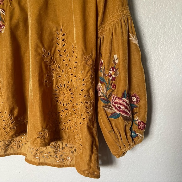 Kyla Seo Vintage Inspired Embroidered Floral Bohemian Blouse/Shirt Size Small - Picture 5 of 12